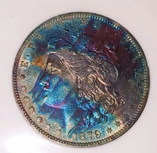 1879-O Morgan silver Dollar MS65!! PC Amazing Toned