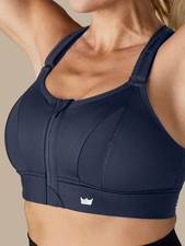 SHEFIT Ultimate Bold Navy Sports Bra Size 2Luxe High Support Workout Top