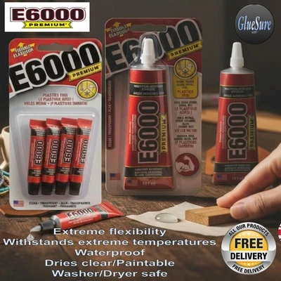 E6000 PREMIUM Industrial Strength Adhesive with Precision Tips