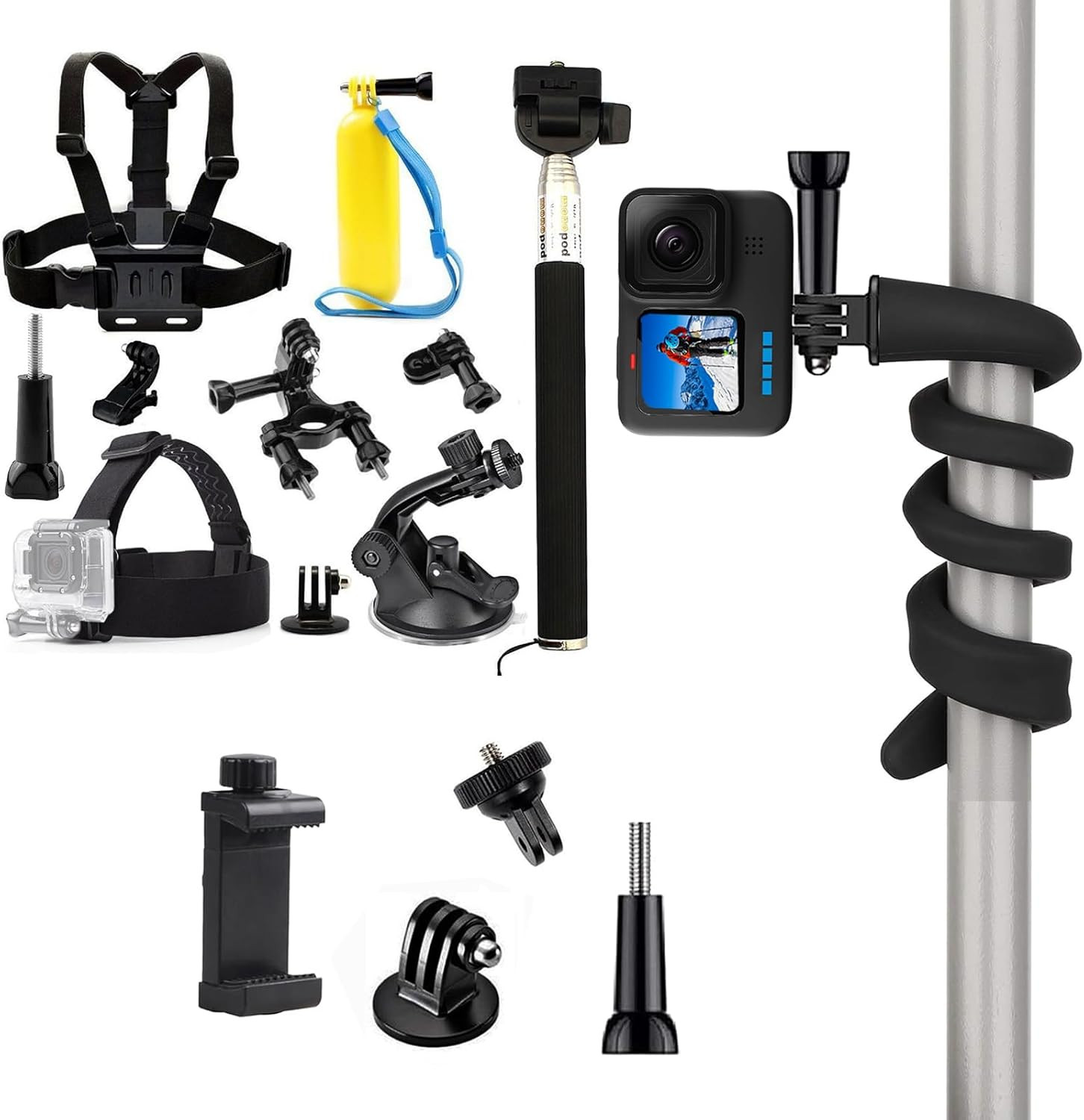 Action Camera Accessories Kit Compatible with Gopro Hero 13 12 11 10 9 8/AKASO E