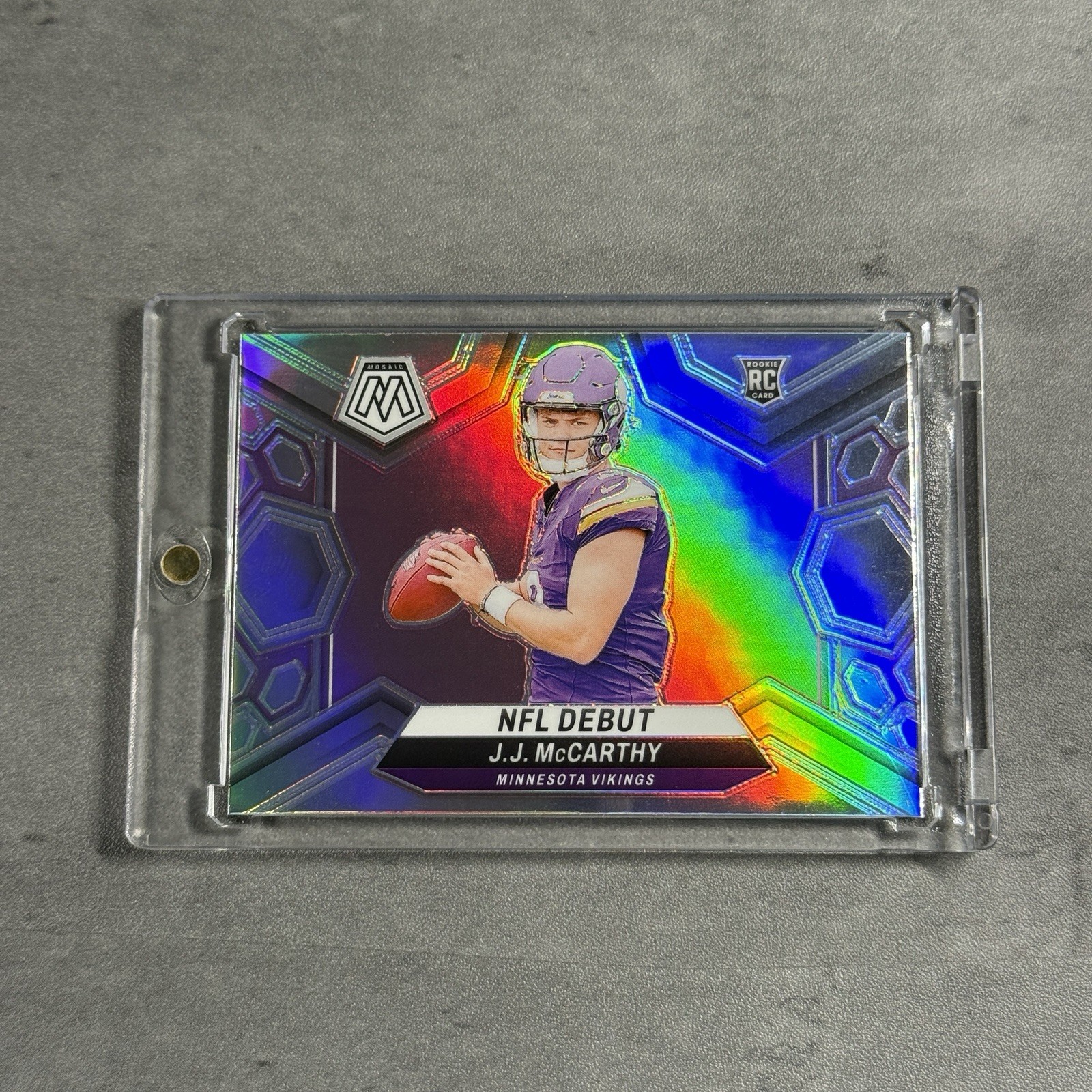 J.J. McCarthy 2024 Panini Mosaic Silver Prizm #275 Minnesota Vikings RC Rookie