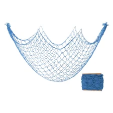Decorative Fishing Net, 2 Pcs Fish Net Decor for Wall, Blue 80x40 Inch