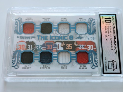 🔥MINT 10 🔥#/30 VERNON MOOG OSGOOD ICONIC 8 RELIC 2020-21 Leaf In the Game Used
