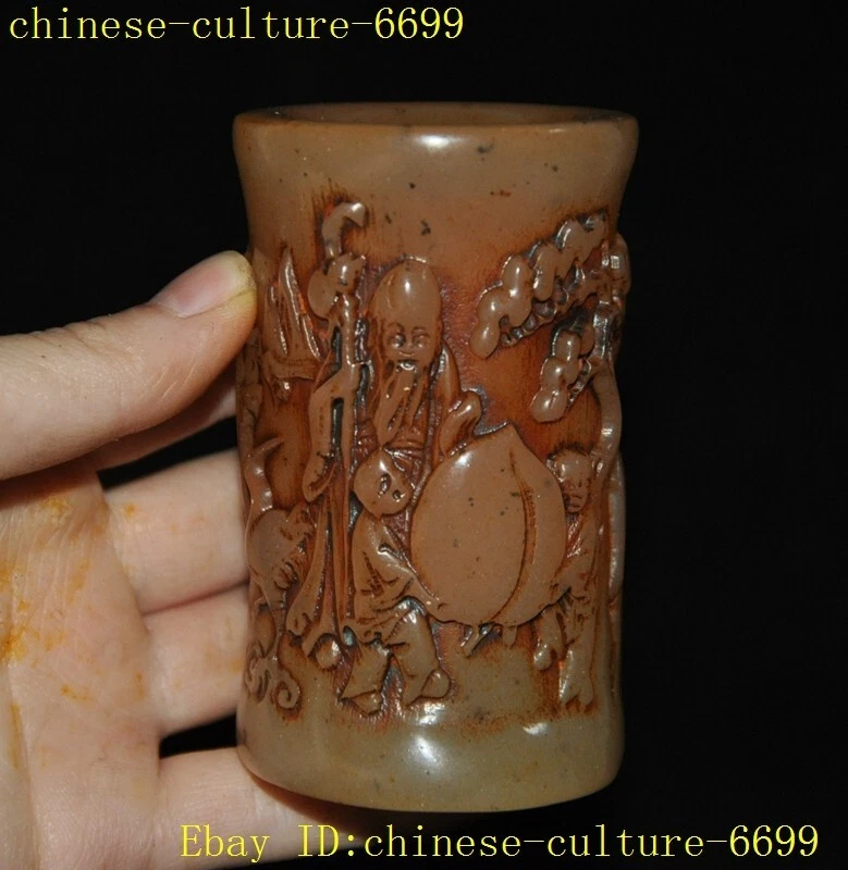 寿山石主要古董毛笔花盆| eBay