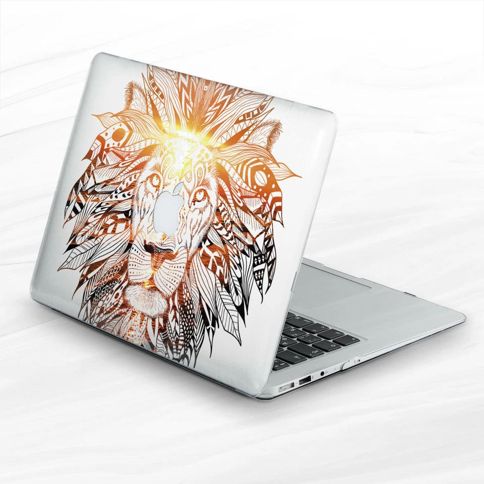 Funda rígida Mandala León Sol Animal Pluma para Macbook Air 11 13 Pro 13 15 Foto 3 de 4