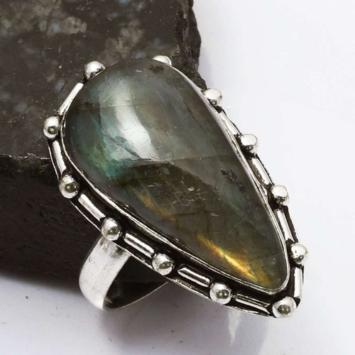 Labradorite Ethnic Handmade Party Gift Ring Jewelry US Size-9 AR 95268