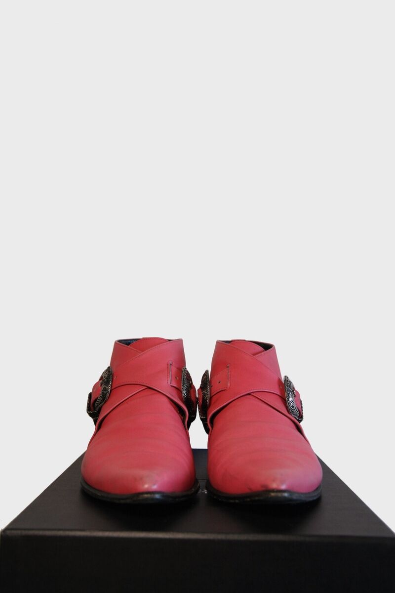 SS14 Saint Laurent Paris Pink Duckies Leather Boots Hedi SS14 Saint Laurent Paris Pink Duckies Leather Boots Hedi