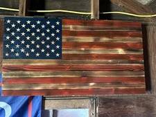 rustic wooden american flag. Can Make Any Size.