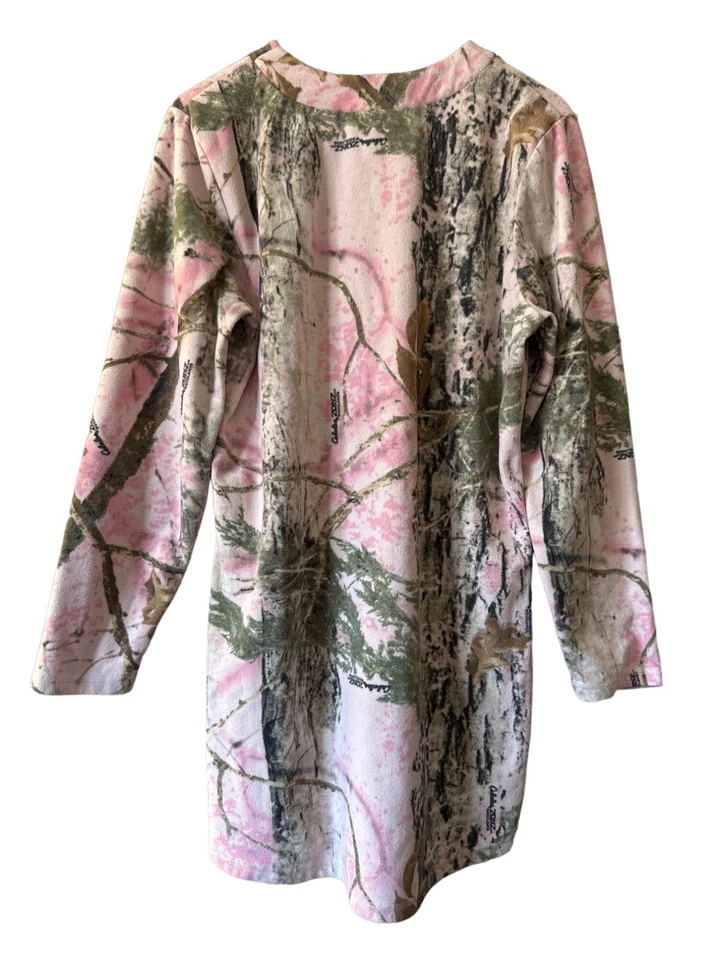 Camisa de Noche Cabelas Talla Mediana Zonz Woodlands Vellón Camuflaje Henley Camisón Foto 2 de 4