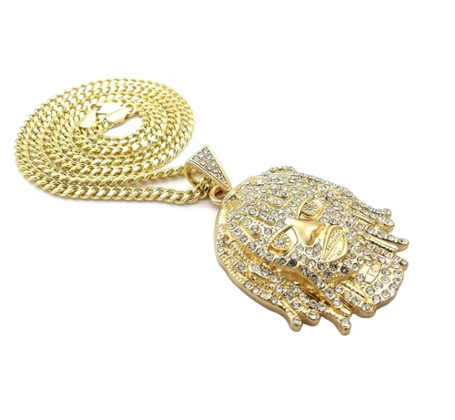 Silver Lil Pump Portrait Pendant & 24" Box, Rope, Cuban Chain Necklace - Bild 6 von 29