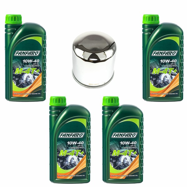 MotoröL ÖLfilter HF204C Set 10W40 4 Liter FüR Arctic Cat Kawasaki KVF Yamaha YFM-image