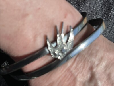 Alexander McQueen Silver Leather Double Wrap Swarovski Crystal