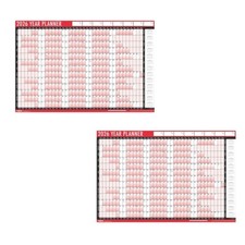 Image of 2 x A1 Laminated 2026 Yearly Planner Wall Calendar With Wipe Dry Pen Sticker Dot