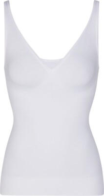 Spanx Shaping Top Damen S Weiß Nahtlos V-Ausschnitt Tank Unterhemd figurformend