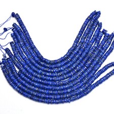 AAA Natural Lapis Lazuli Smooth Heishi / Spacer / Tyre Beads 7mm-8mm 16" Strand