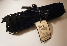 Twos Company Halloween Black Widow Spiderweb Table Runner 12 x 47 in  NWT