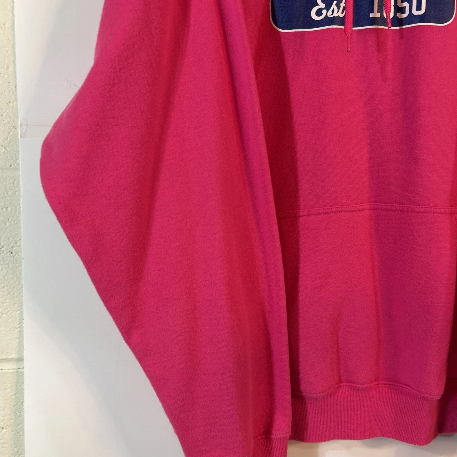 VETEMENTS California Est. Felpa con cappuccio rosa 1850. Taglia xl.Danneggiato: (MACCHIATO)?