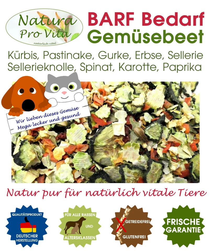 Barfgemüse Hund natürlicher Gemüsemix glutenfrei getreidefrei Natura ProVita 1kg - Bild 4 von 4
