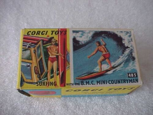 VINTAGE CORGI TOYS 485 AUSTIN MINI COUNTRYMAN CAR SURF-BOARDS ORG. BOX NO SURFER - Picture 18 of 23