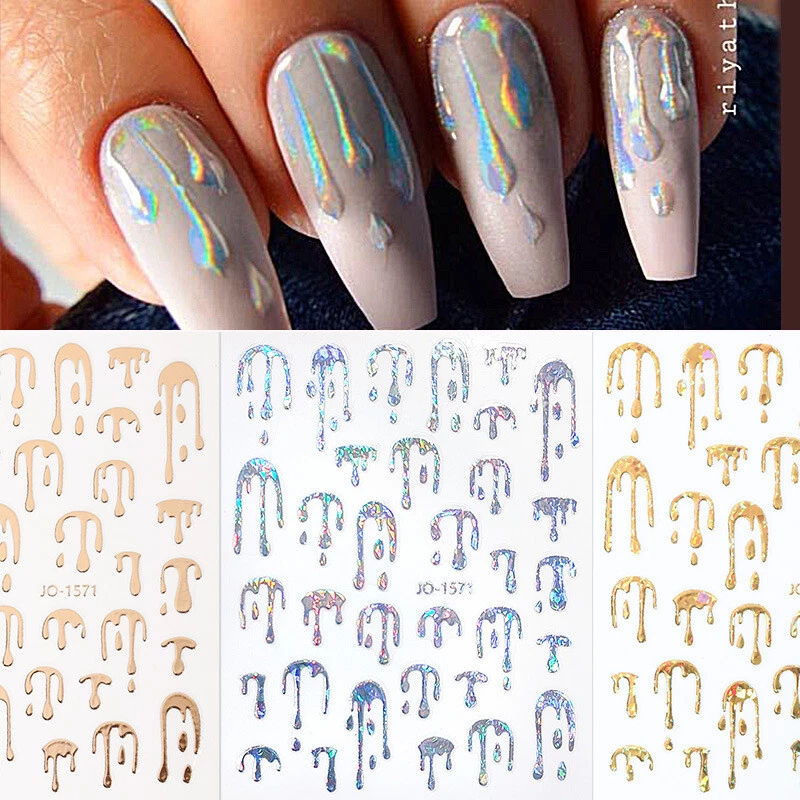 Silver 2024 nail decals