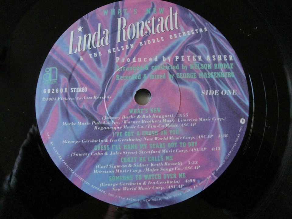 LINDA RONSTADT & THE NELSON RIDDLE ORCHESTRA WHAT'S NEW VINYL LP 1983 ASYLUM REC Foto 3 de 4