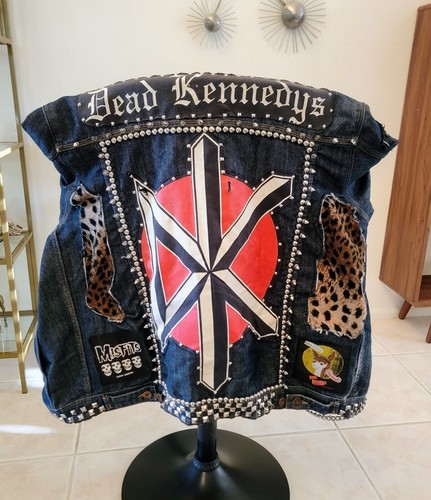 Vintage punk rock hardcore scene band jean jacket w/ patches, hundreds of studs! - Picture 10 of 15