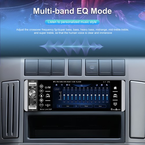 Single 1Din 5.1" Apple/Android Carplay Autoradio TouchScreen BT FM SWC MP5 Mic - Bild 6 von 17