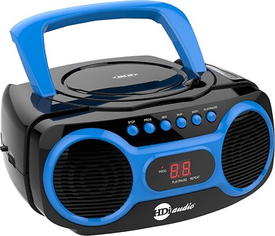HDi Audio Sport Portable Stereo CD Boombox CD-518 CD Player w/ AM/FM AUX-  Blue