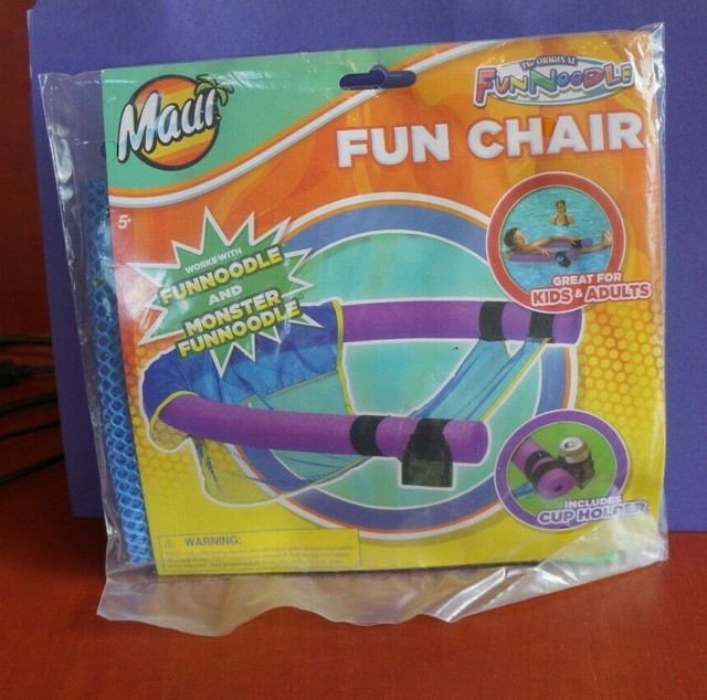 The Original Funnoodle Fun Chair for Pool Noodles 1 Pack Blue & Green Pool Noodle Chair With Cup Holder
