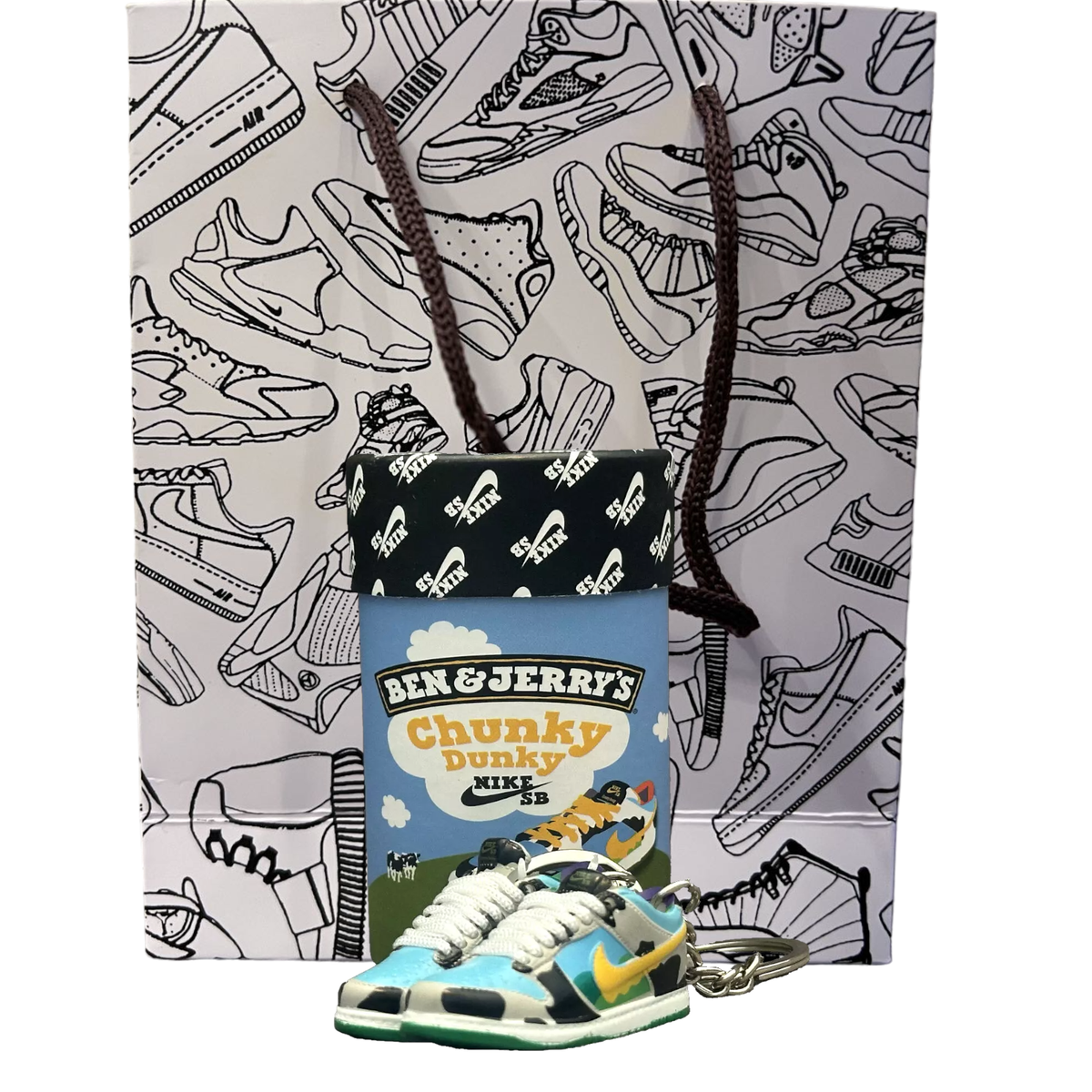 SB Dunk Chunky Dunky - 3D Mini Sneaker Keychain Shoe Pair with Box