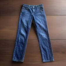 ESPRIT-DIV/08 - TEENS BLUE MID RISE STRAIGHT LEG JEANS- ELASTIC WAIST ADJ- 13YRS