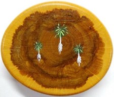 Handmade Wood Belt Buckle with Palms - Never Worn