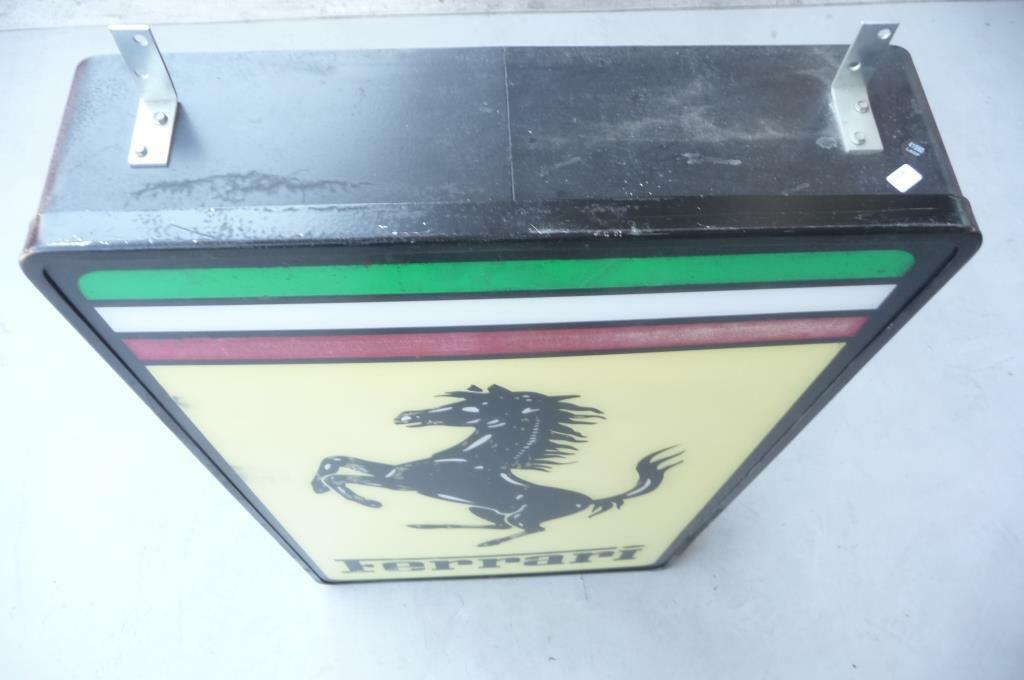1960`s Ferrari Illuminated Vintage Dealer Rare Sign 37"3/4x 22"x 5"7/8 Original