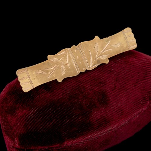 Broche Ancienne Victorienne En Or Rempli Avec Gland - Longueur 10,8 Cm, Antiquité