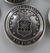 CONCHOS 10 PIECES  United States Air Force 1"  Antique Silver Pewter Finish NEW