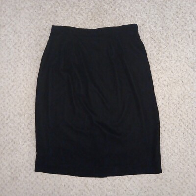 Talbots Petites Skirt Size Black Velvet Knee Length Pencil Slit