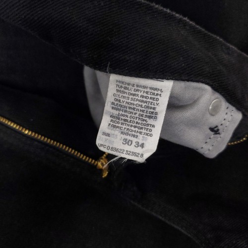 Vintage 90s LEE Riders Straight Leg 30X34 Heavy Duty Denim Unwashed Black Jeans - Picture 3 of 13