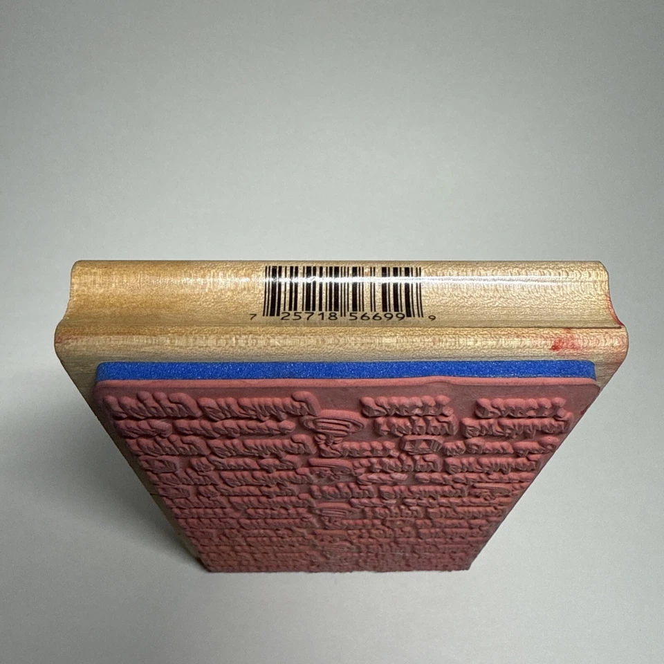 "Sello de goma de madera Inkadinkado feliz cumpleaños palabras fondo celebrar 3,5""x5""" Foto 4 de 4