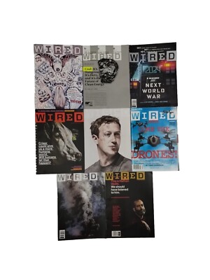 Wired Magazines Lot Of 8 2014-2018-2020-2021 Zuckerberg Drones Nathan Hackers