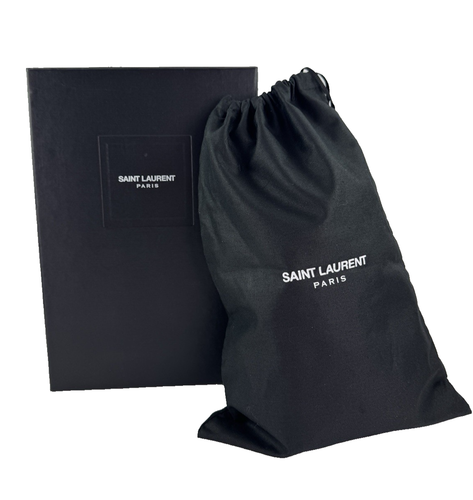 Lotto 2 Saint Laurent Autentici VUOTI Nero Confezione Regalo Sacchetto Polvere 8"x12" Tessuto