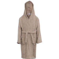 Kids Girls Cotton Soft Terry Hooded Stone Bathrobe Luxury Dressing Gown 2-13 Yr