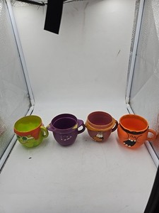 Vtg 4 Pillsbury Funny Face Kids Plastic Character Cups 1969-1974