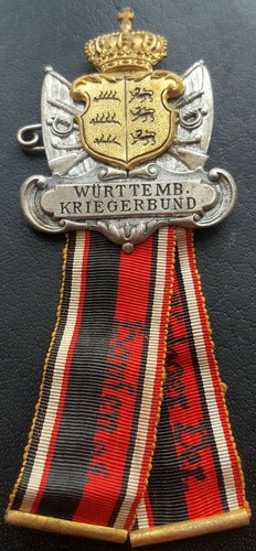 ✚9418✚ German Wurttemberg post WW1 Warrior League Badge Medal Kriegerverbund
