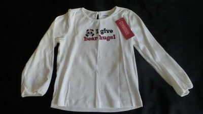 NEW Gymboree HOLIDAY PANDA white long sleeve top ~ ''I give bear hugs'' ~ Girls 5T