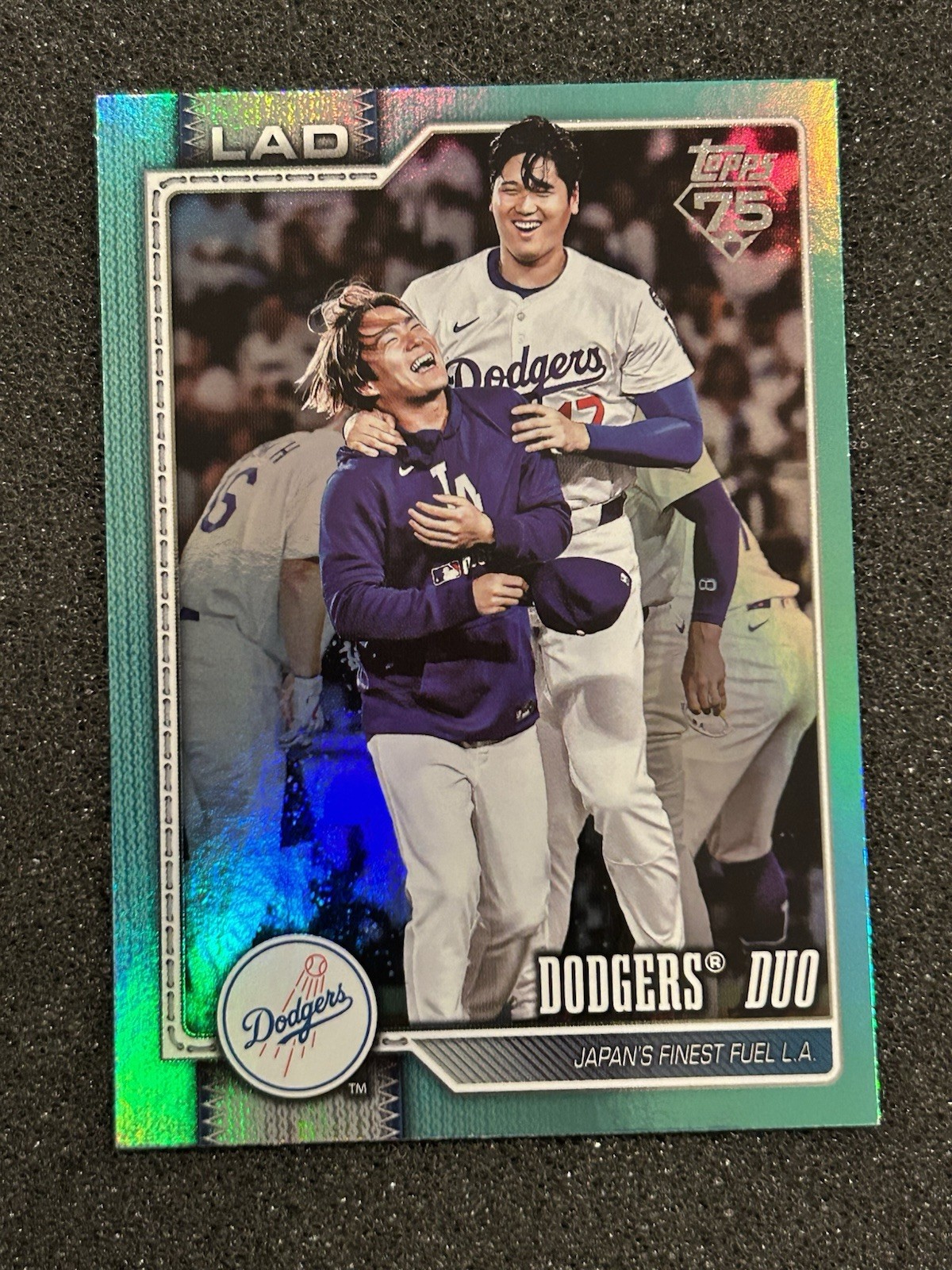 2026 Topps Shohei Ohtani “Dodgers Duo” Aqua Rainbow Foil SSP (580 print run)