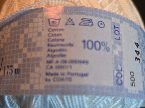 Coats Opera White #344 Crochet Cotton Thread lot of 4 - Bild 3 von 7