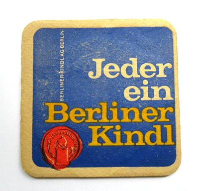 Vintage German Beer Coaster Jeder Ein Berliner Kindl Brauerei Berlin Breweriana