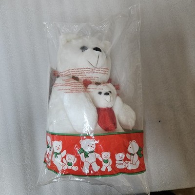 Avon Bearing Bundle Bears with Iron-on Letters Sealed White Plush Bear VTG 1998