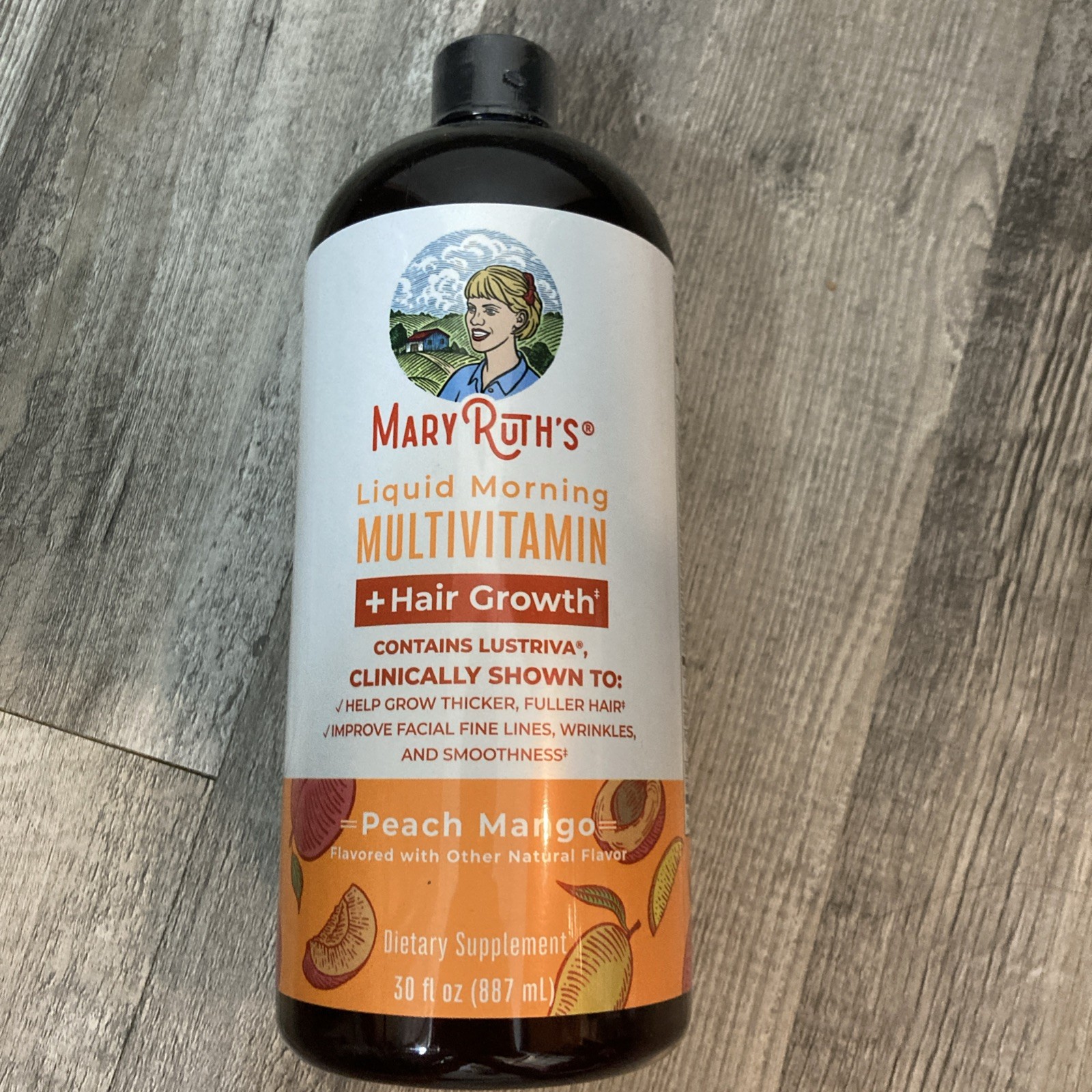 Liquid Morning Multivitamin + Hair Growth Peach Mango 30 fl oz (887 ml) New 5/27
