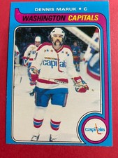 BSA, DENNIS MARUK, CAPITALS, C, 1979 ROOKIE CARD, NM #223 O-PEE-CHEE. rookie card picture